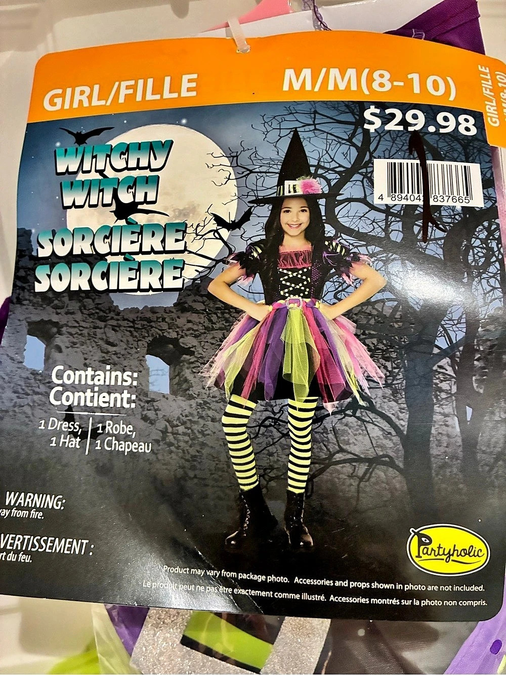 Witchy Witch 2 Piece Set Halloween Costume Girls Medium NWT